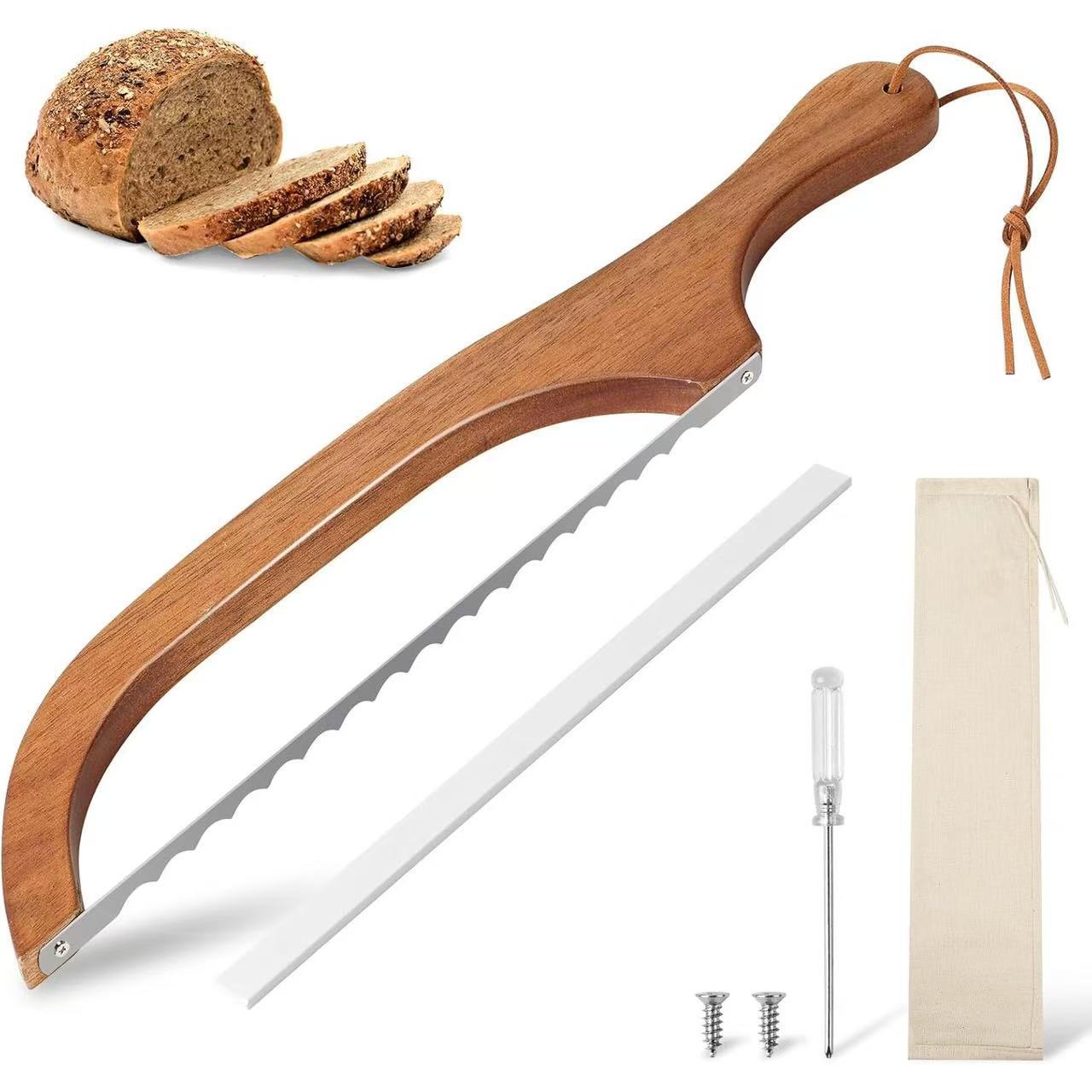 Brotmesser mit Holzgriff – Brotschneider für Baguette und Toast