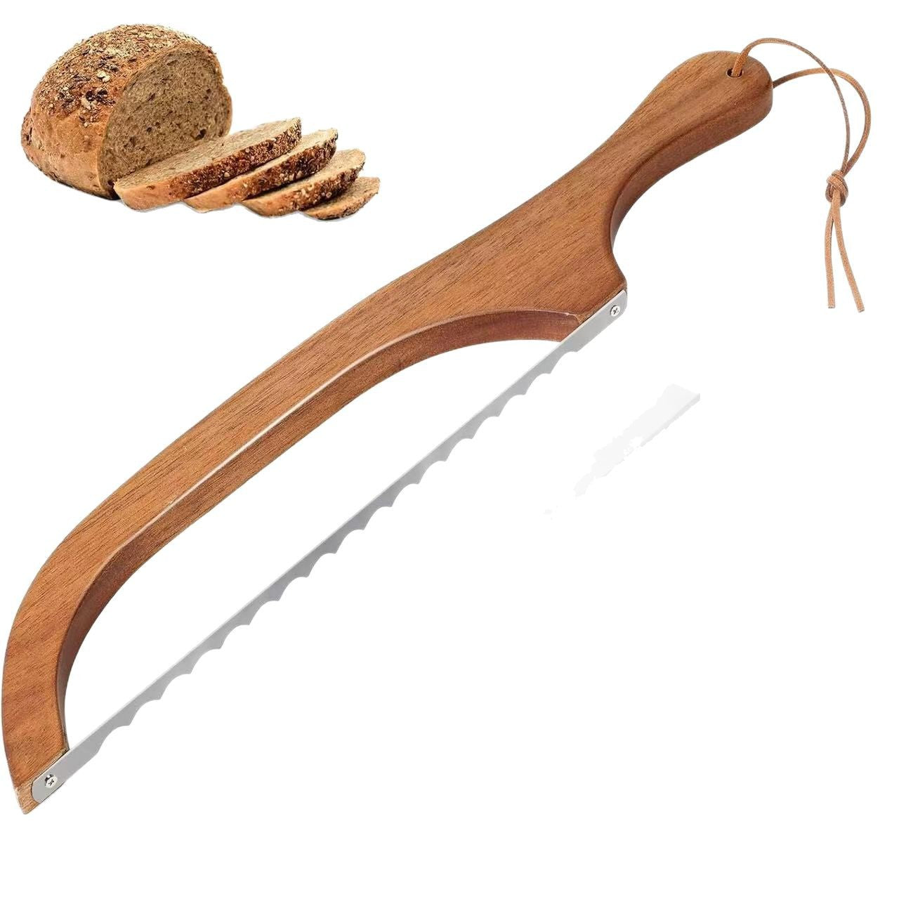Brotmesser mit Holzgriff – Brotschneider für Baguette und Toast