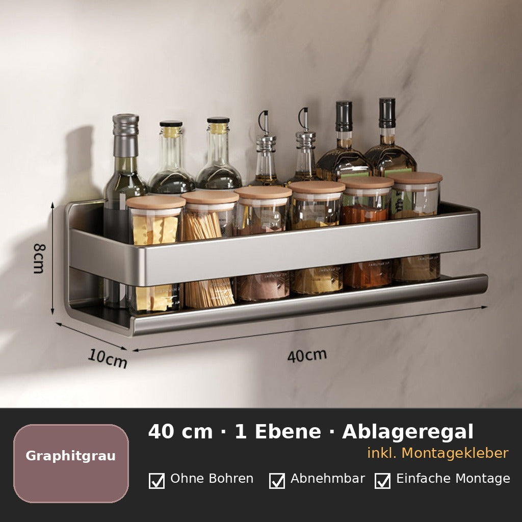 Gewürzregal zur Wandmontage – bohrfreies Küchenregal