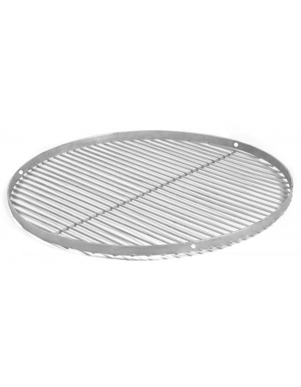 Grillrost rund Edelstahl 50 cm mit stabilen 4 mm Stäben, ideal für Grillabende mit Freunden.