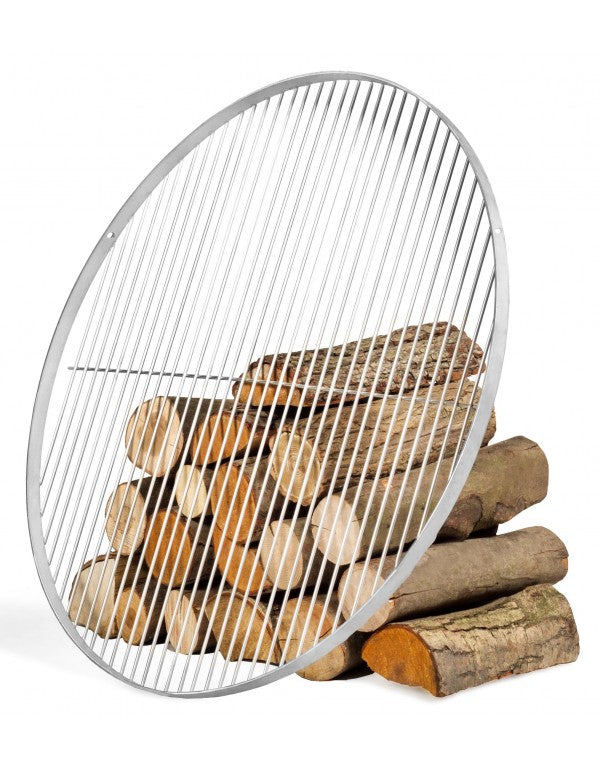 Hochwertiger Grillrost rund aus Edelstahl, handgefertigt, durchmesser 60 cm, perfekt für Fleisch und Gemüse.