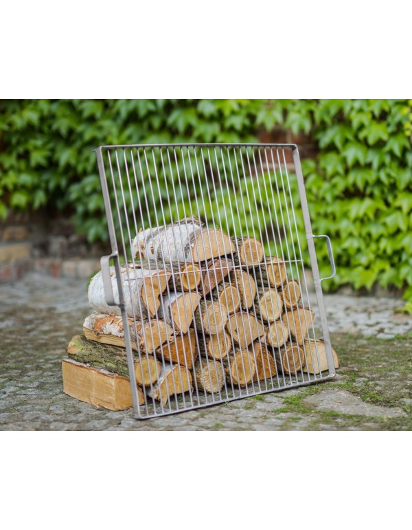 Grillrost viereckig für Feuerschalen aus Edelstahl mit 2 Griffen