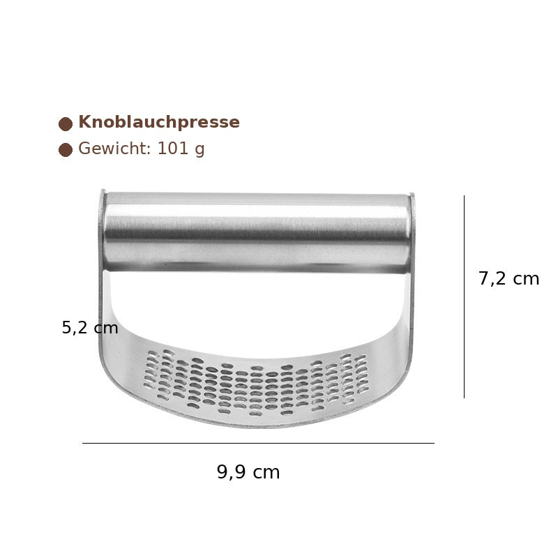 Knoblauchpresse aus Edelstahl – robuste Presse für die Küche
