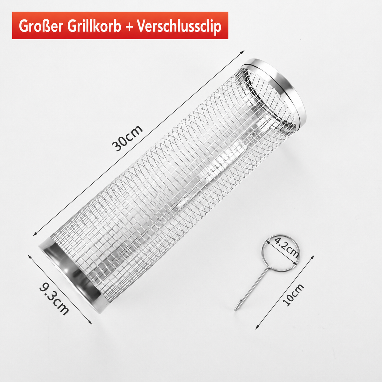Runder Grillkorb aus Edelstahl – drehbarer BBQ-Korb
